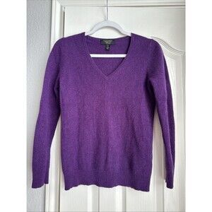 Charter Club Luxury Cashmere V Neck Sweater Women's Medium Purple